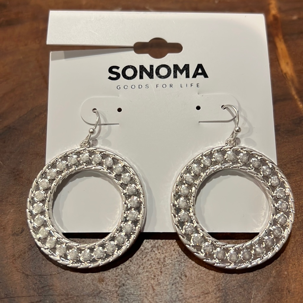 3/$18 Sonoma Etched Hoop Pierced Earrings - New - Lot 643